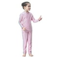 thumbnail image 4 of IBTOM CASTLE Kids Girls Burkini Swimsuits Modest Muslim Islamic Long Sleeve Rash Guard Full Cover Hijab Top Skirted Swim Capris ​Swimwear 5-6 Years Pink, 4 of 8