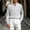 White, variant on Daiosportswear Men's Casual Henley Shirts Collarless Roll-Up Long Sleeve Button Down Waffle T Shirt White XL