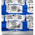 thumbnail image 1 of Soimoi Blue polyester Crepe Fabric Tree & Merry Christmas Text Print Fabric by Yard 42 Inch Wide, 1 of 3