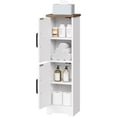 thumbnail image 7 of Small Bathroom Storage Cabinet, Farmhouse Corner Floor Storage Cabinet with 2 Doors and Adjustable Shelves, Toilet Paper Cabinet for Small Spaces, 7.9" D x 7.9" W x 30.7" H, White and Walnut, 7 of 7