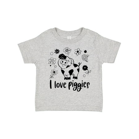 

Inktastic I Love Piggies Cute Pig and Flowers Gift Toddler Boy or Toddler Girl T-Shirt