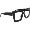thumbnail image 4 of Fashionable and heavy oversized square glasses for women (bright black frames), 4 of 4