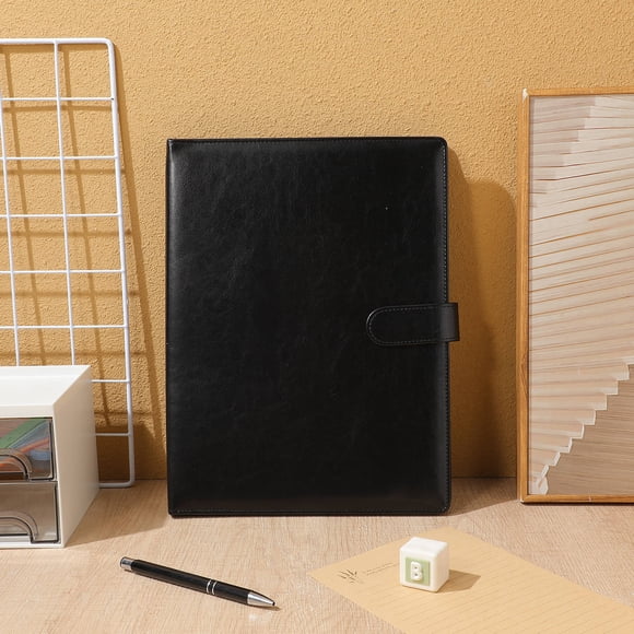 UPGRATOR Receipt Pad Folder En Cuero Sintético Negro Con Portadocumentos Para Oficina