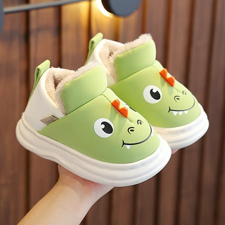 

Cathalem Little House Children Cotton Slippers Boys Cartoon Smlie Dinosaur Bag With Cotton Shoes Toddler Boy House Shoes Size 10 Shoes Green 5 Years