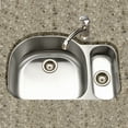 thumbnail image 3 of Houzer Medallion Designer 32 in Stainless Steel Undermount 80/20 Double Small Right Bowl Kitchen Sink with Strainer - MG-3209SR-1, 3 of 7