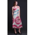 thumbnail image 3 of Bimba Tie-Dye Ladies Floral Print Dress Spaghetti Strap V Neck Midi Beach Wear-X-Small, 3 of 5