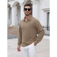 thumbnail image 3 of COOFANDY Long Sleeve Polo Shirts for Men Knit Polo Sweater Lightweight Ribbed Pullover Sweater for Men Casual Collared Shirts for Daily Life, Business and Sports in Autumn and Winter, 3 of 7