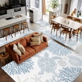 thumbnail image 5 of Blue Sea Turtle Area Rugs 2.7x5 for Living Room, Coastal Coral Summer Beach Nautical Non Slip Washable Rug Runner, Low Pile Indoor Floor Carpet Mat Bathroom Rugs for Bedroom, Kids Room, 5 of 9