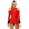 thumbnail image 2 of Haitryli Women Circus Ringmaster Costume Halloween Party Carnival Costumes Long Sleeve Skirted Leotard Bodysuit Red XL, 2 of 8