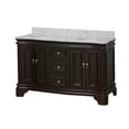 thumbnail image 2 of Katherine 60" Double Bathroom Vanity with Chocolate Cabinet and Carrara Marble Top, 2 of 6