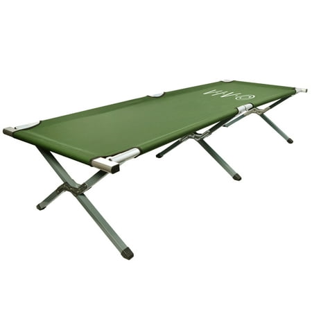 VIVO Green Camping Cot, Portable Fold up Bed, Military Style Cot, Carrying Bag