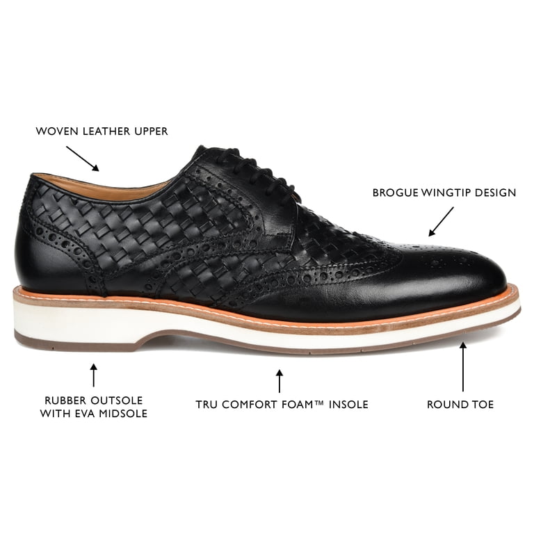 Thomas & Vine Men\'s Radcliff Comfort Foam Lace-Up Woven Wingtip Shoe Black 10 M Thomas & Vine Men Radcliff Comfort Foam Woven Wingtip Shoe  main image 4