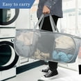 thumbnail image 3 of Toplive Pop Up Laundry Hamper Mesh Laundry Basket, Collapsible Popup Hamper Dirty Clothes Basket with 3 Compartments, Side Pocket, Carry Handles for Home, Dorm, Bathroom, Bedroom, Travel-Grey, 3 of 7