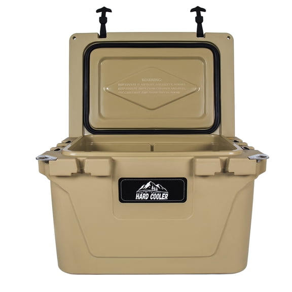 50 Quart Khaki Cooler, Ultra-Light Insulated Ice Chest – Heavy-Duty Hard Shell Cooler with 6-Day Ice Retention for Camping, Tailgating, Job Site & Outdoor Adventures