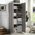 thumbnail image 4 of Manhattan Comfort Hopkins Engineered Wood Storage Closet in Gray, 4 of 7