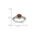 thumbnail image 3 of Gem & Harmony 5mm Garnet Ring in Sterling Silver with 14K Gold Accents for Women, 3 of 6