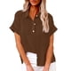thumbnail image 2 of Blusas para mujer,Camiseta de cuello en V para mujer, blusa holgada de manga larga, mezcla de algodón y lino, ropa informal de diario, sopatenor, 2 of 8