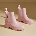 thumbnail image 6 of Women's Rain Shoes Fashionable Short Tube Low Top Solid Color Non- Thick Rain Boots for Women, 6 of 9