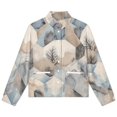 thumbnail image 4 of Jackets for Women Winter Coat Jackets Flannel Stand Collar Jacket(Abstract Geometric Landscape Art,Size:S-4XL), 4 of 7