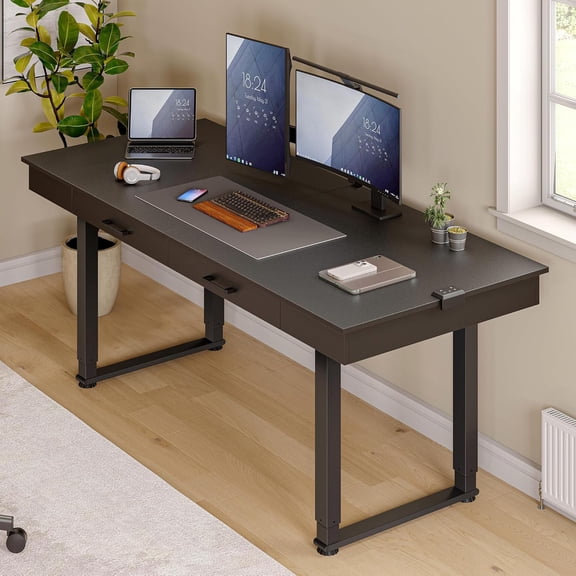 63x26" Electric Standing Desk with Dual Motor,  Preset, 28-46" Height Adjustment, Black