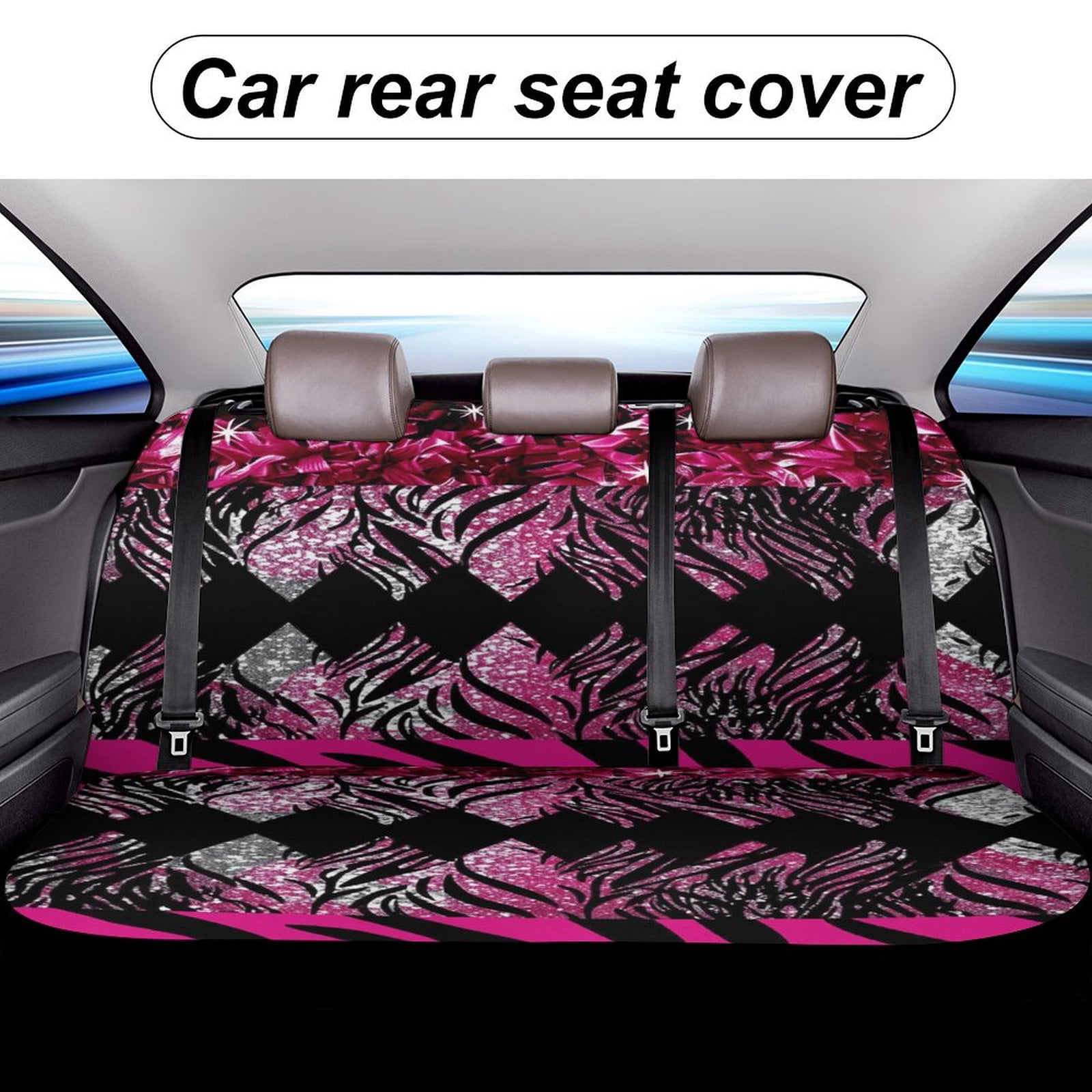 Animal Print Patterns Rear Seat Covers, Car Backseat Protector, Universal Back Seat Vehicle Interior Protector, Fits Most Cars, SUVs, Sedans, Trucks