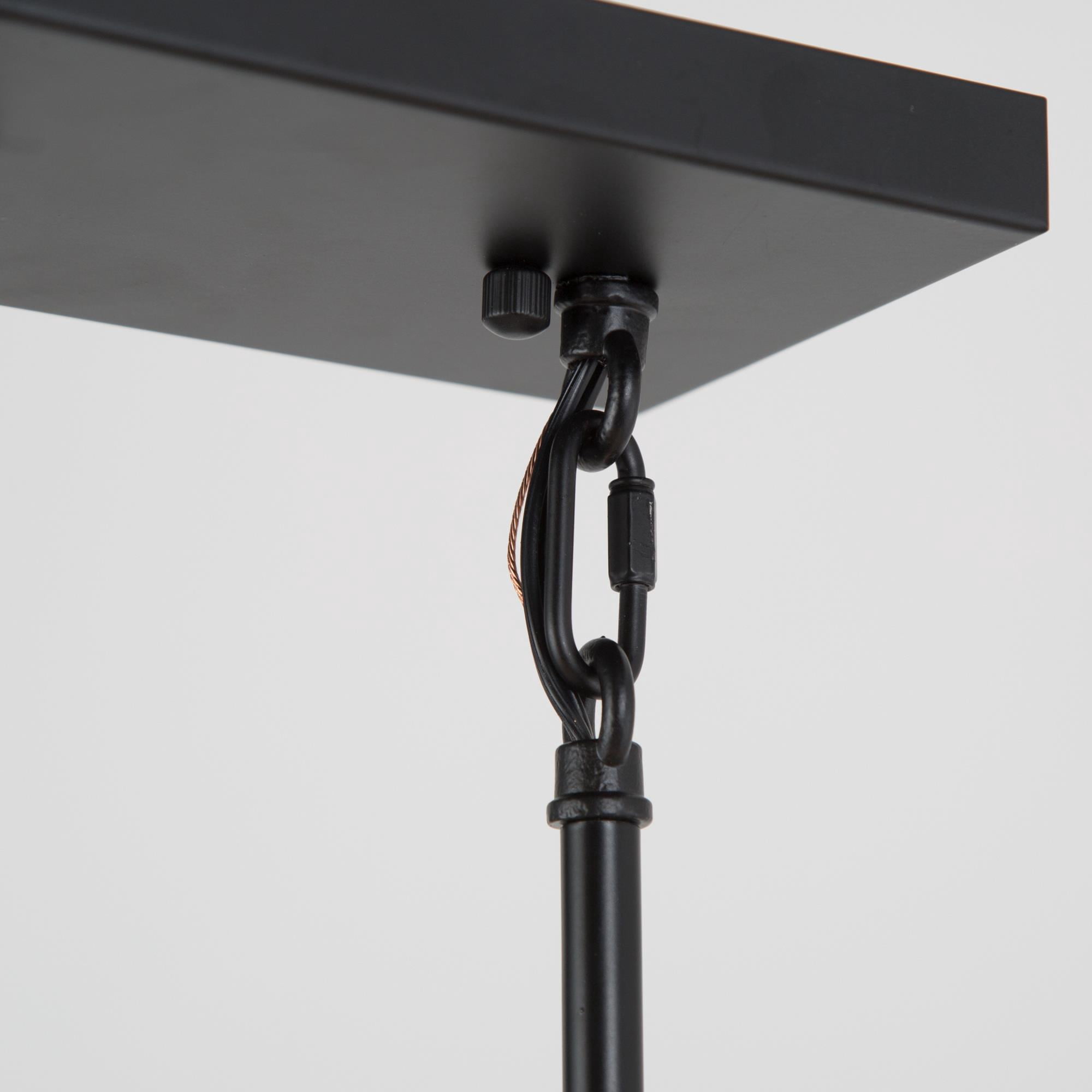 LNC 8-Light Black and Gold Linear LED Pendant with Frosted Glass for Kitchen Island