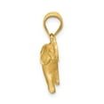 thumbnail image 2 of Auriga 14K Yellow Gold Brushed & Diamond-Cut Elephant Pendant for Women, 2 of 6