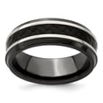thumbnail image 1 of Edward Mirell 8mm Blk Titanium Stepped Press Fit With Black Carbon Fiber Insert Ban; for Adults and Teens; for Women and Men, 1 of 1