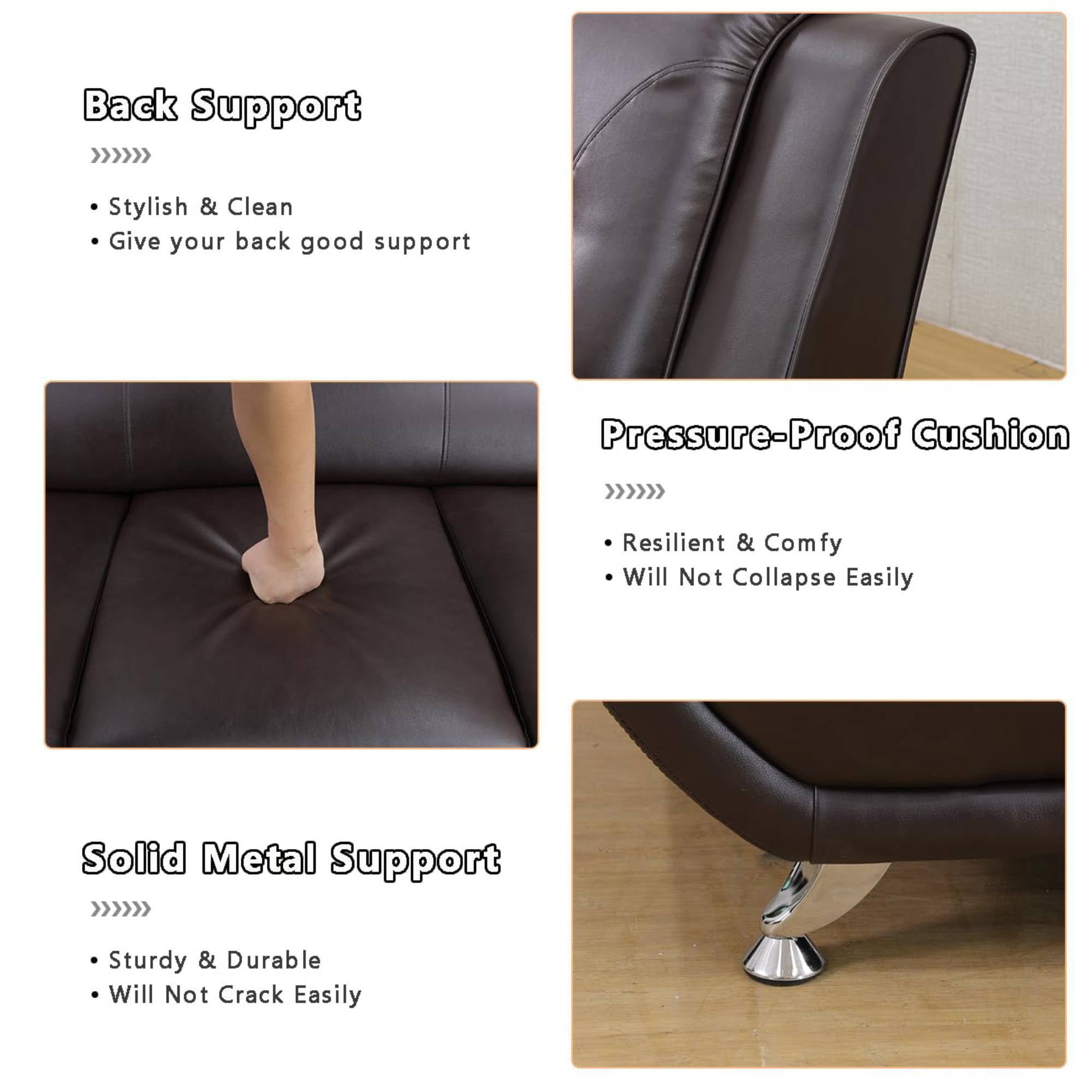 Trumanpick Leather Single Sofa Chair, Modern Comfy Sofa Couch for Living Room Furniture Set, Brown