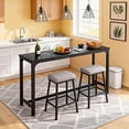 thumbnail image 2 of FDW 55” Bar Height Pub Table, Counter Height, Sturdy Legs & Adjustable Foot Pads, for Bar, Pub, Kitchen, Dining Room, Coffee Shop –Black, 2 of 7