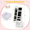 thumbnail image 3 of Costway Kids Jewelry Cabinet with Full-Length Mirror Drawer 2 Adjustable Tilt Angles White, 3 of 9