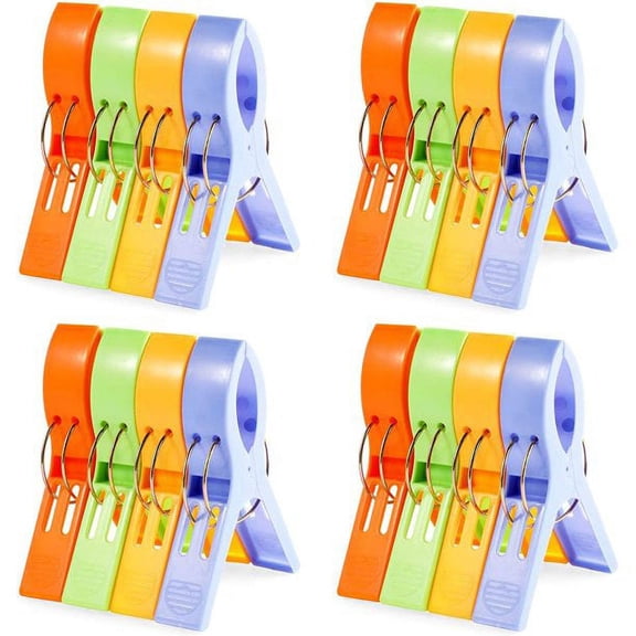 20 Pack Plastic Clothespins, Clothe Pins for Outdoor Heavy Duty and Laundry Accessories, 4 Colors