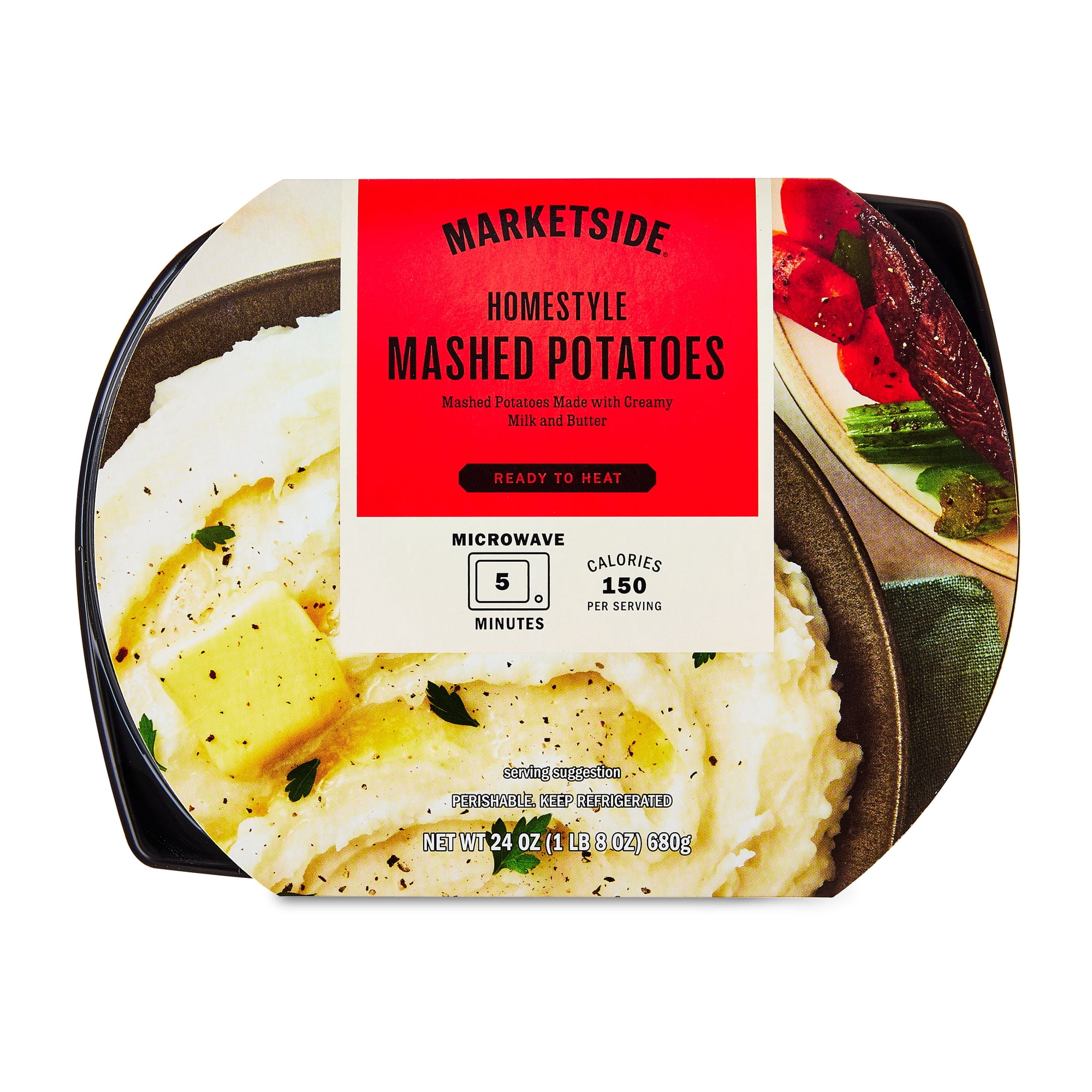 Marketside Ready to Heat Side Homestyle Mashed Potatoes Tray, 24 oz