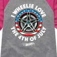 thumbnail image 3 of Hot Wheels - I Wheelie Love 4th of July - Toddler And Youth Girls Raglan Graphic T-Shirt, 3 of 4