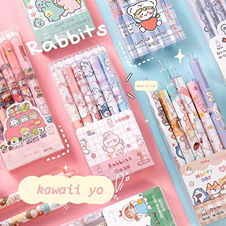 200 Pieces Cute Cartoon Gel Ink Pens - 0.5 Mm Black Ink, Assorted Animal Designs, For School & Office