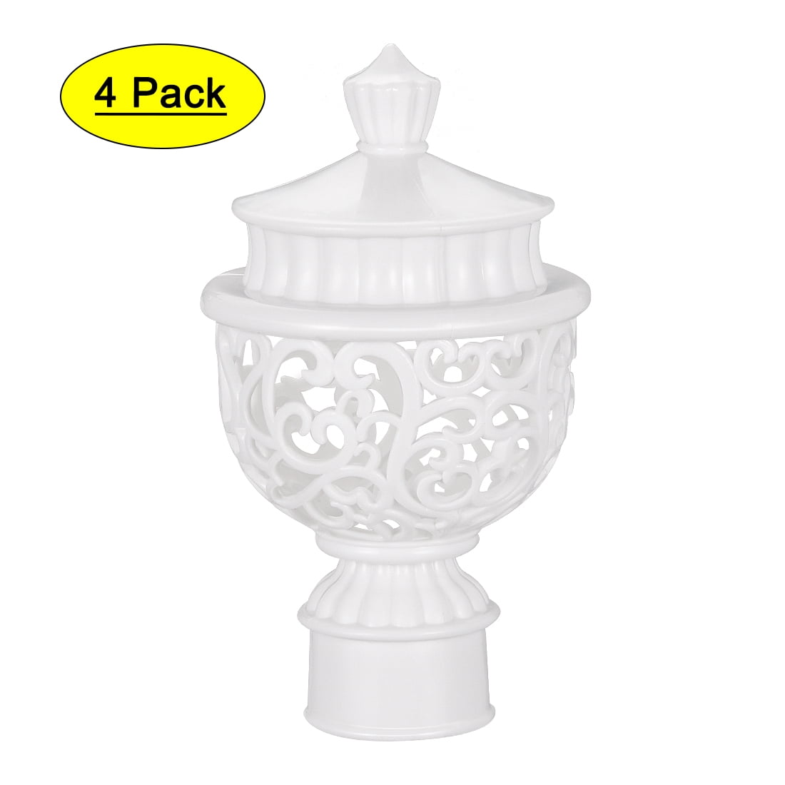 Curtain Rod Cap Finials Plastic Rail Ends 4.53" x 2.6" 4Pcs Walmart
