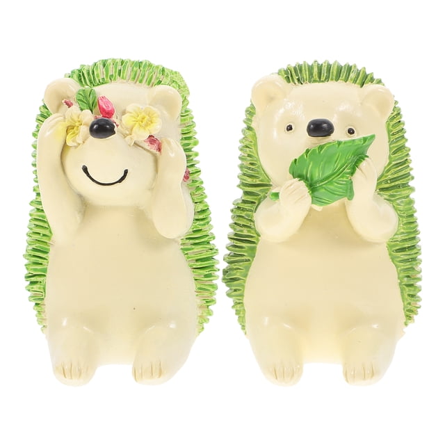 2pcs Creative Cartoon Hedgehog Toothbrush Holders Multi-function Storage Racks Toothbrush Organizer for Bathroom (Green)