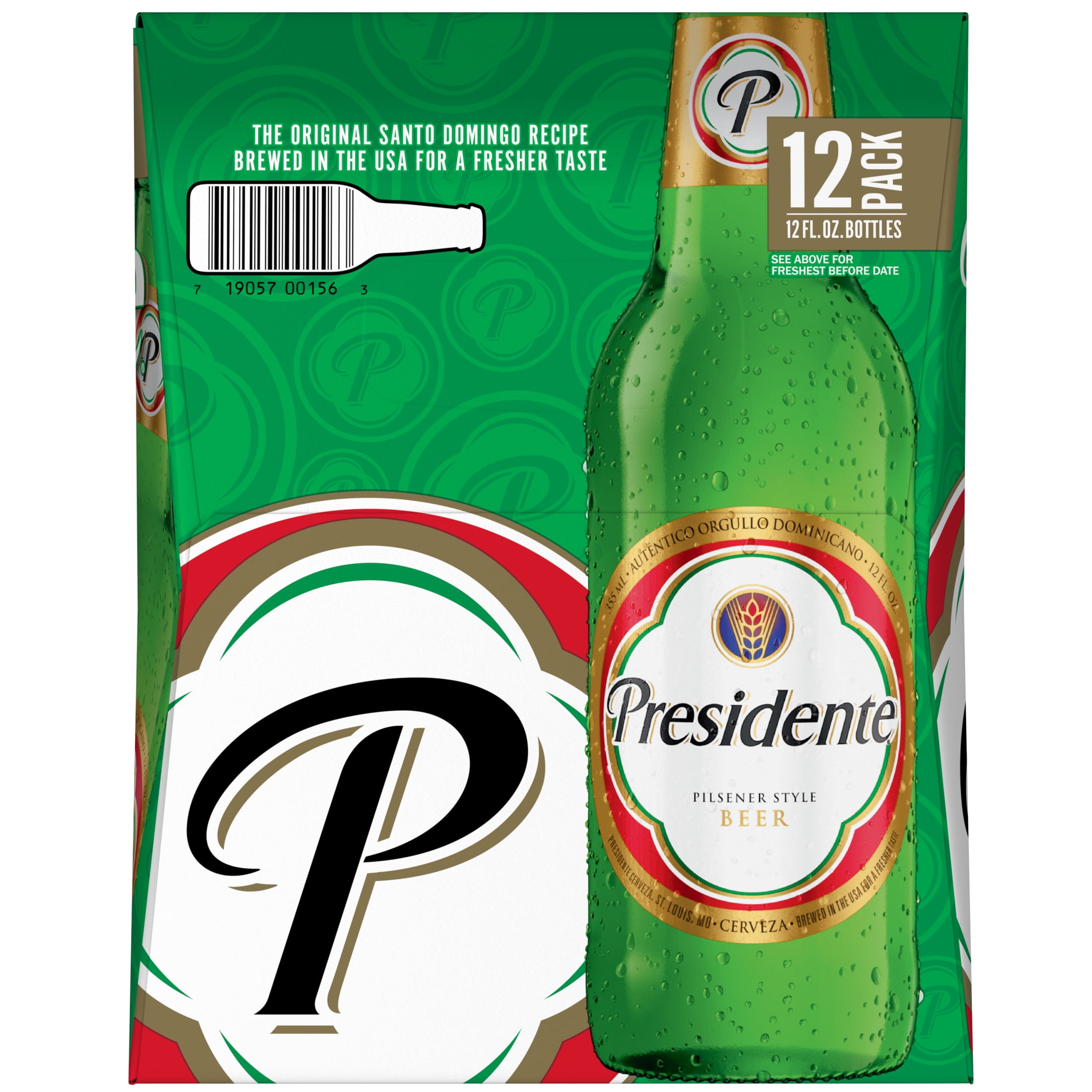 Presidente Pilsener Style Beer, 12 pack 12 fl. oz. Bottles, 5% ABV