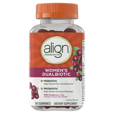 Align Probiotic Women's Health Gummies, Daily Prebiotic & Probiotic Supplement for Feminine Health, Cranberry, 50 Count