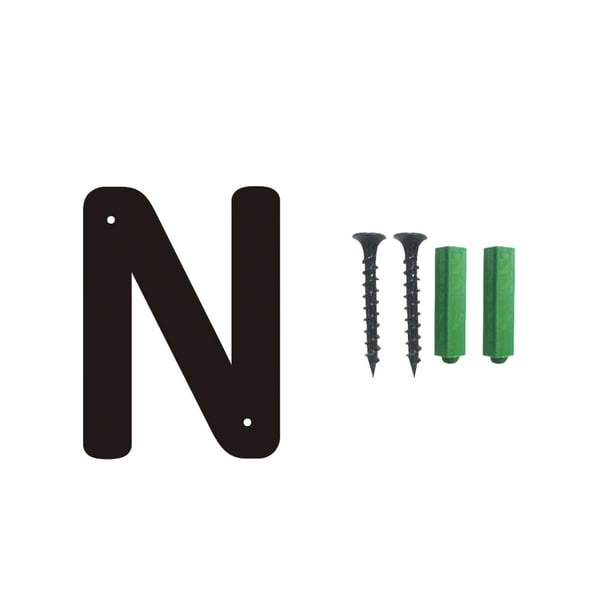 Signo de letras de los números de la casa del arte del hierro 3D con tornillos, caracteres decorativos del alfabeto de metal para la dirección de la casa, el jardín, la decoración de la tienda