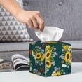 thumbnail image 5 of Goofa Sunflowers Tissue Box Cover PVC Leather Tissue Holder Square Facial Tissue Case Facial Paper Organizer Dispenser for Bathroom, Vanity Countertop, 5 of 8