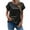 Black, variant on YYDGH Women's Elegant Round Neck Rolled Short Sleeve Satin Silk Blouse Tops Khaki XL