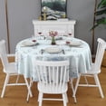 thumbnail image 6 of Floral Round Tablecloth 70x70in(178x178cm) – Waterproof Polyester Table Cover with Full Print Design, Wrinkle Resistant & Washable for Kitchen Dining Party Decor,Thanksgiving,Christmas, Spring,Flower, 6 of 6