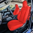 thumbnail image 4 of For 2017-2024 Tesla Model 3 FH Group Faux Leather Custom Fit Car Seat Covers   Solid Red - Full Set, 4 of 8