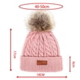 thumbnail image 3 of Tuques d'Hiver Chaudes en Tricot Crochet pour Tout-Petits Garçons Filles, Bonnets Simples à Pompon, 3 of 3