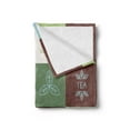 thumbnail image 2 of Tea Party Soft Flannel Fleece Throw Blanket, Checkered Tea Themed Images Geometrical Soft Colored Minimalist, Cozy Plush for Indoor and Outdoor Use, 50" x 70", Green Brown Blue, by Ambesonne, 2 of 5
