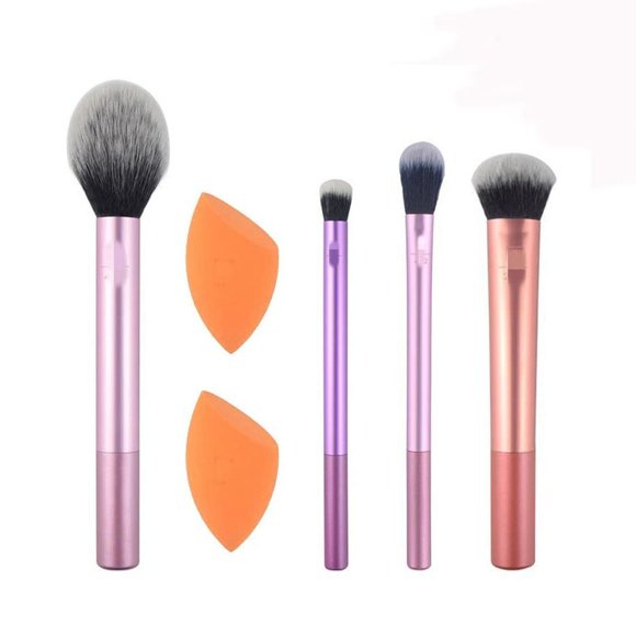 Set de brochas de maquillaje HomeSoGood de fibra sintética, 6 unidades, con caja