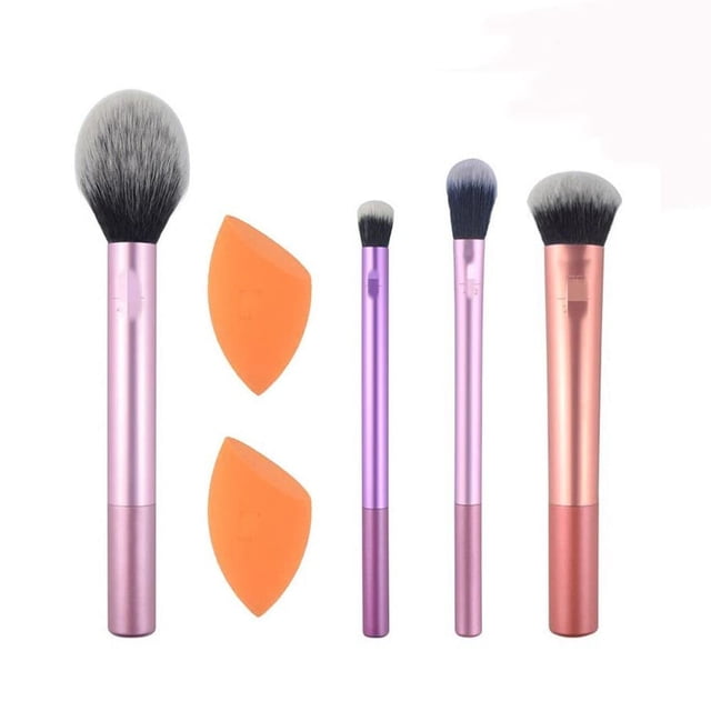 Set de brochas de maquillaje HomeSoGood de fibra sintética, 6 unidades, con caja