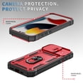 thumbnail image 2 of Decase Shockproof Rugged Case with Built-in Ring Kickstand & 360° Full Protection Anti-Scratch Privacy Slide Cover for iPhone 16 Pro Max,Magnetic Car Mount Compatible, Card Slot Design,E, 2 of 9
