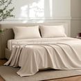 thumbnail image 6 of Bare Home Premium 1800 Collection 4-Piece Bed Sheet Set with Envelope Pillowcases, Queen, Sand, 6 of 9